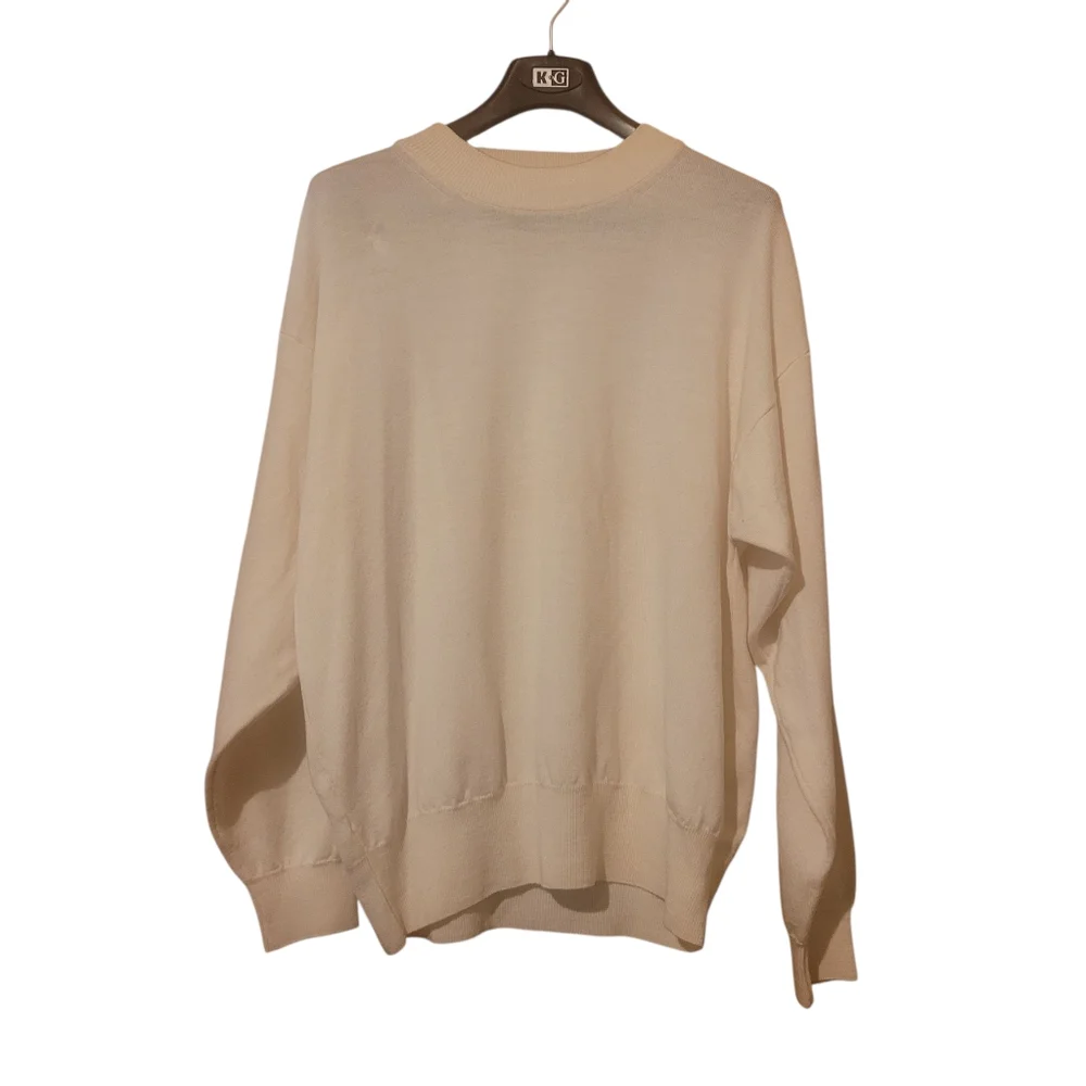 Vintage Pendleton merino wool thin mock neck sweater ivory Sz XL
